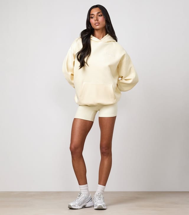 Gym King Women's Light Yellow Cotton Renew Hoodie Gym King New Look - 2