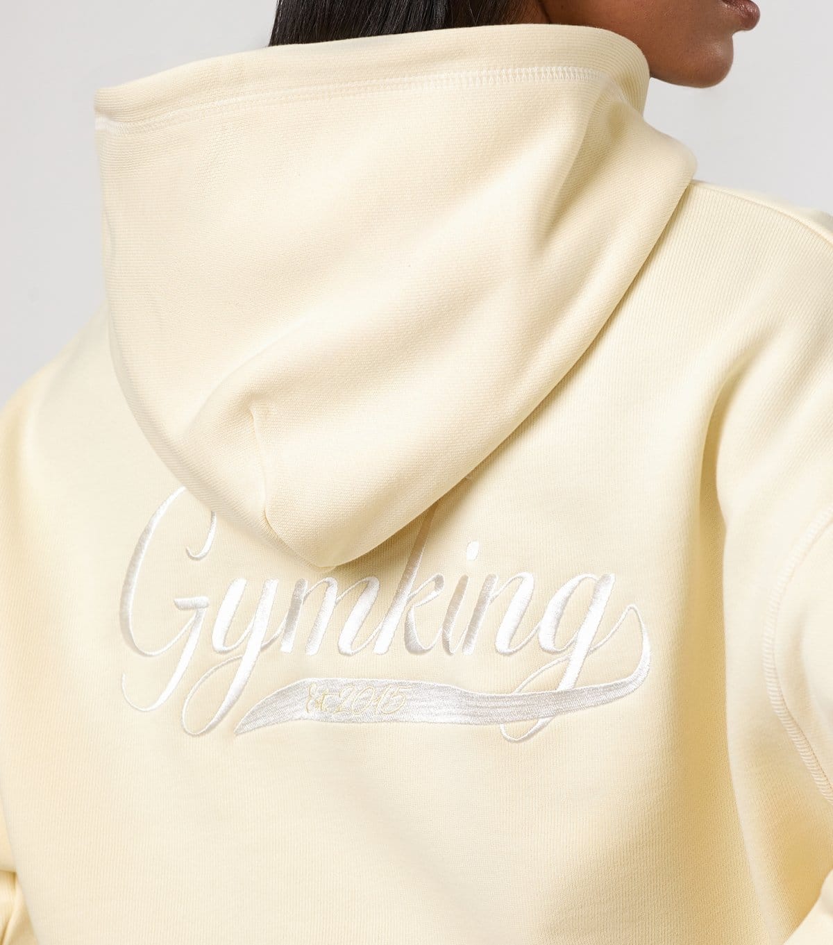 Gym King Women's Light Yellow Cotton Renew Hoodie Gym King New Look - 4