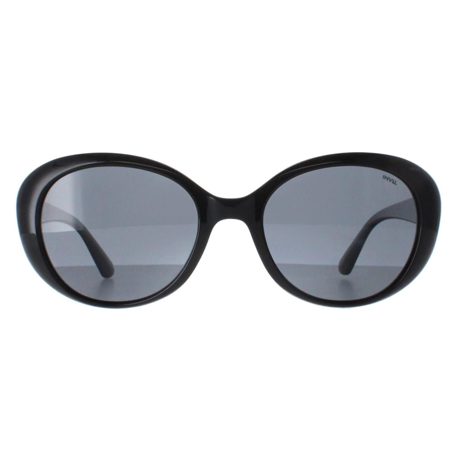 INVU INVU Women's Oval Black Grey Polarized B2022