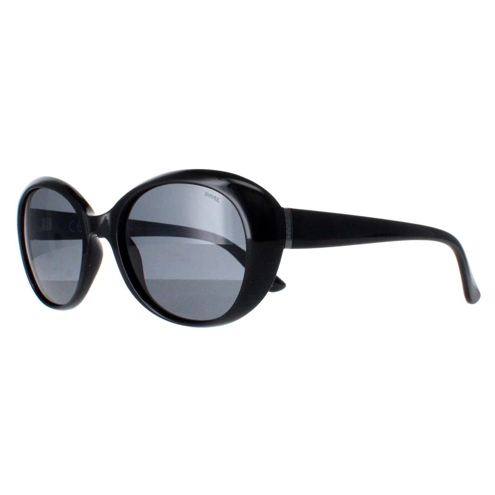 INVU INVU Women's Oval Black Grey Polarized B2022 - 2