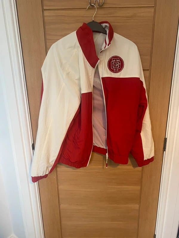 Bershka Berkshka varsity jacket red/white