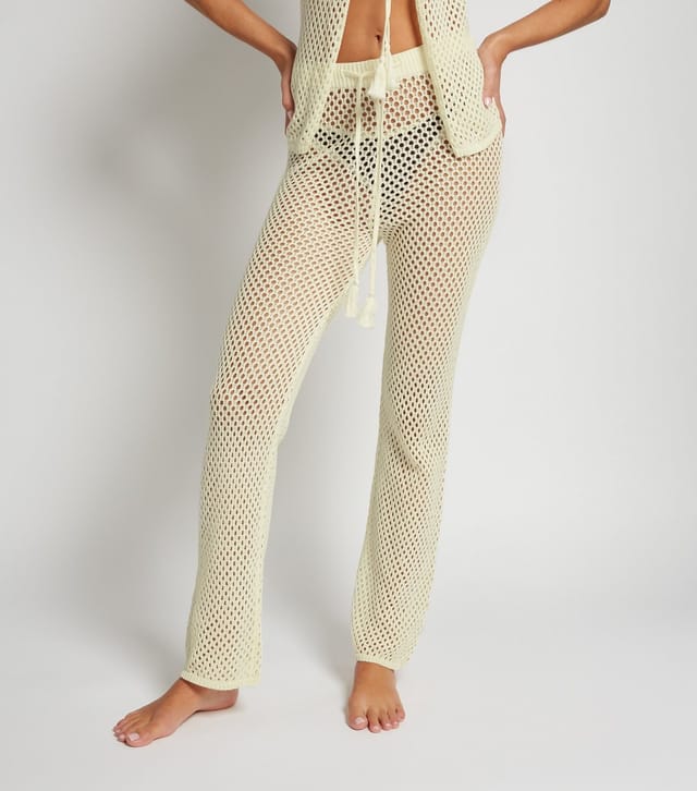Rise Women's by Zara McDermott White Crochet Trousers Rise New Look - 3