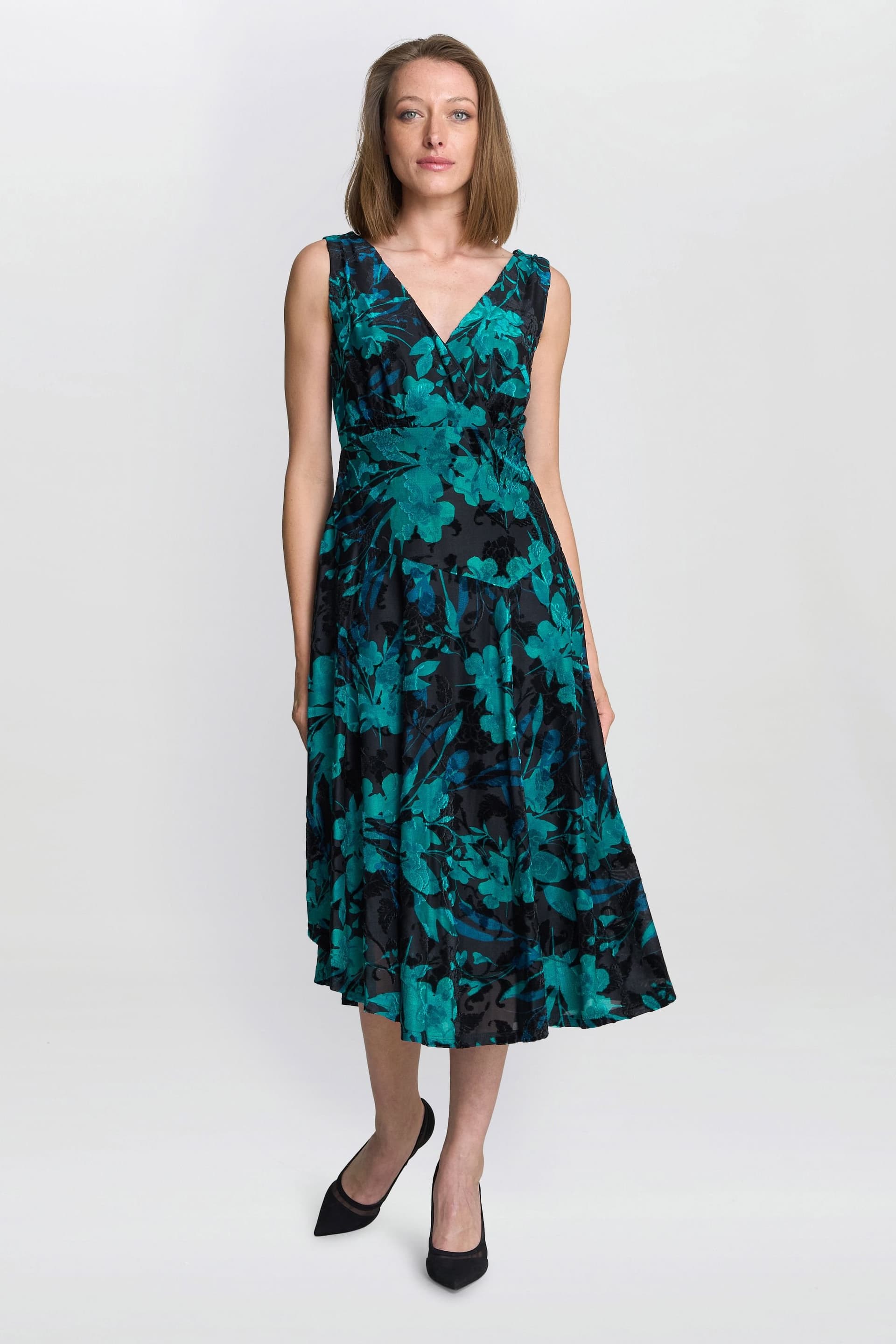Gina Bacconi Gina Bacconi Women's Beth Floral Midi Dress in Black