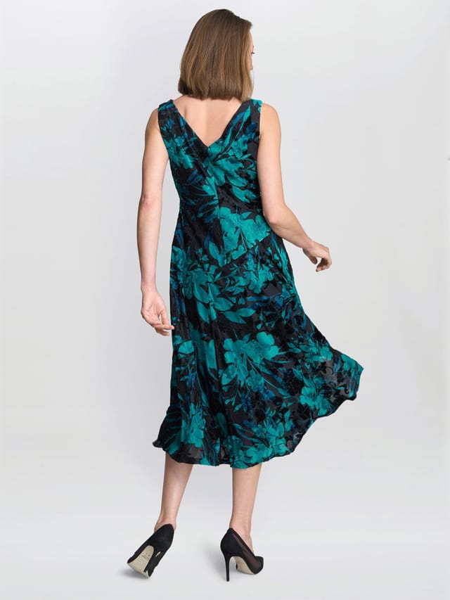 Gina Bacconi Gina Bacconi Women's Beth Floral Midi Dress in Black - 2