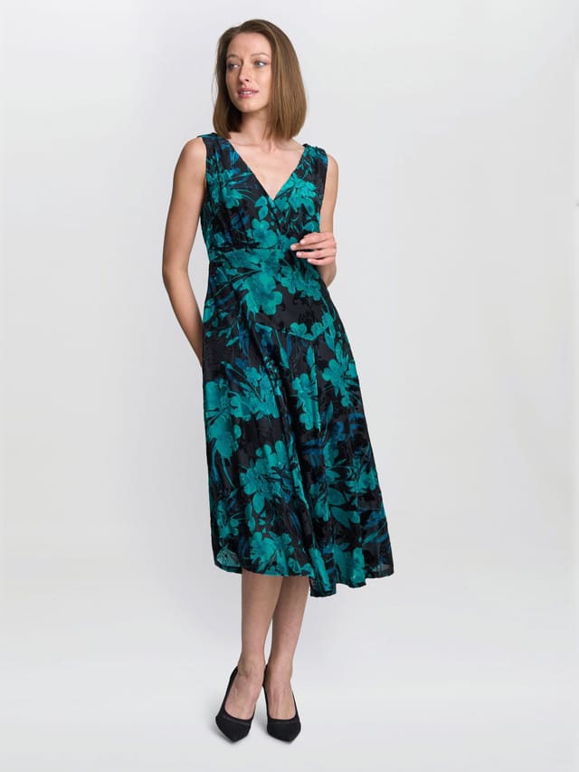 Gina Bacconi Gina Bacconi Women's Beth Floral Midi Dress in Black - 3