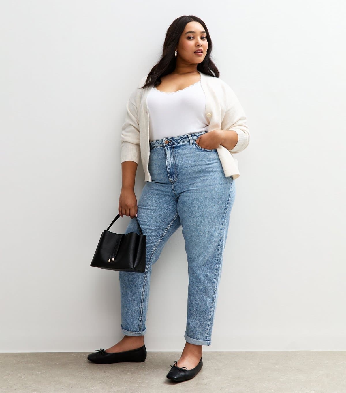 New Look Women's Plus Size Blue Mom Jeans Curves New Look
