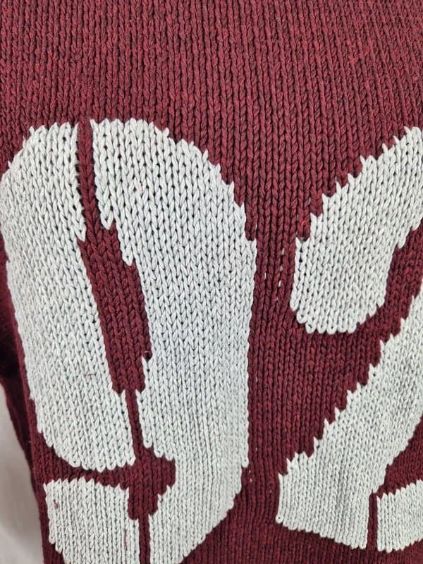 Next next burgandy with grey knitted jumper size xl 20/22 855