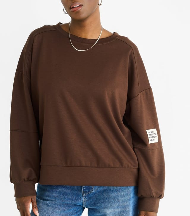 Gini London Women's Brown Lightweight Sweatshirt Gini London New Look - 2