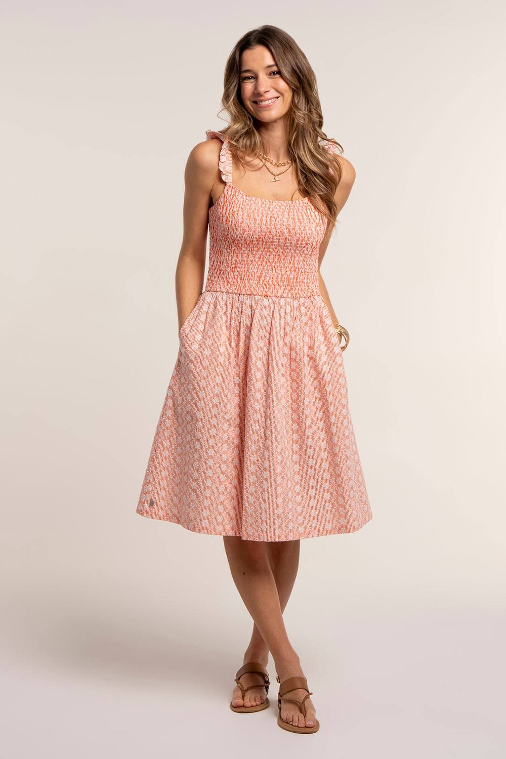 Brakeburn Brakeburn Women's FOSSIL DRESS in Coral - 1