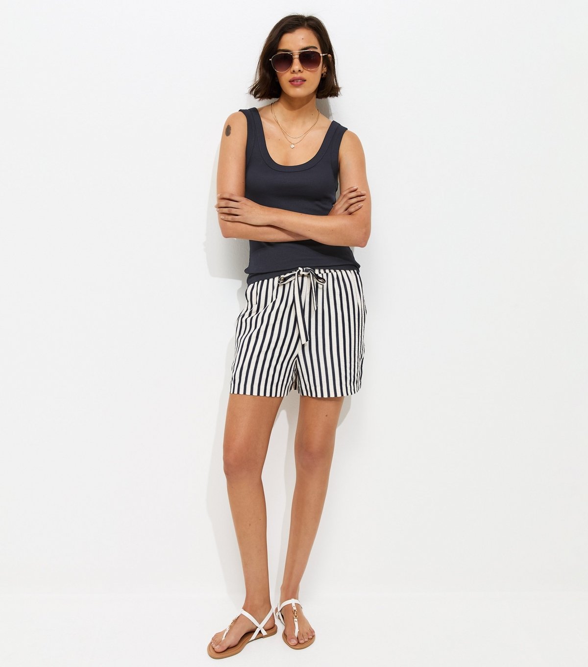 New Look Women's Navy Wide Trim Scoop Vest Top New Look - 3