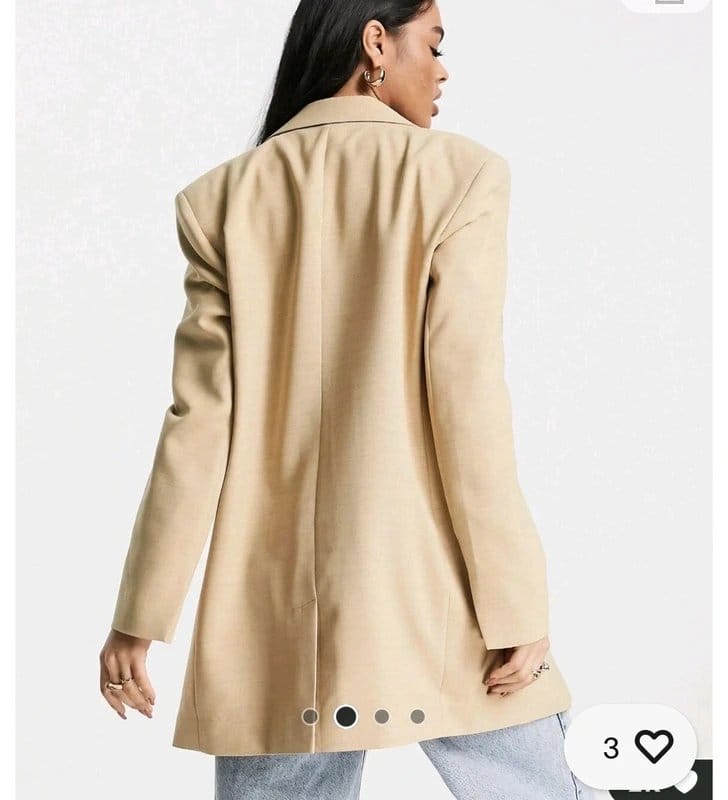 ASOS design long line shape blazer in stone size 10 BNWT