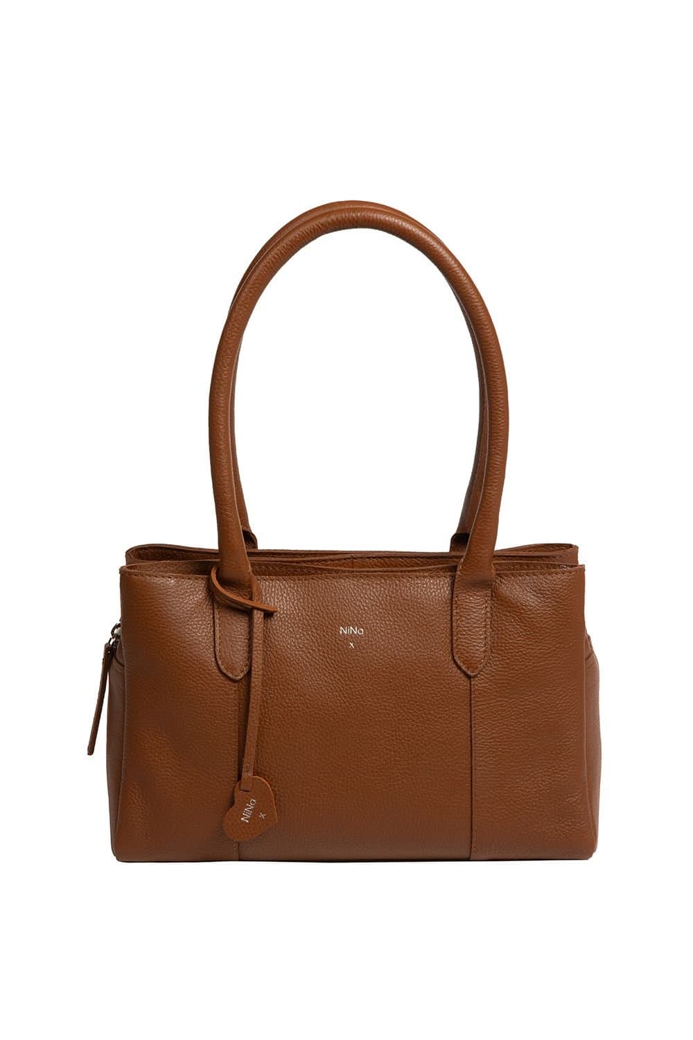 NiNa Amora NiNa Amora Women's 'Beatriz' Leather Handbag in Tan