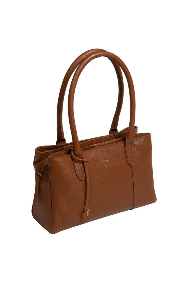 NiNa Amora NiNa Amora Women's 'Beatriz' Leather Handbag in Tan - 3