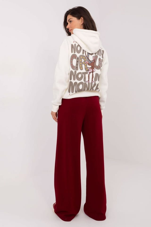 Love Lace Love Lace Women's Casual Wide Leg Sweatpants With Tie Waist Style 218253 in Red - 3