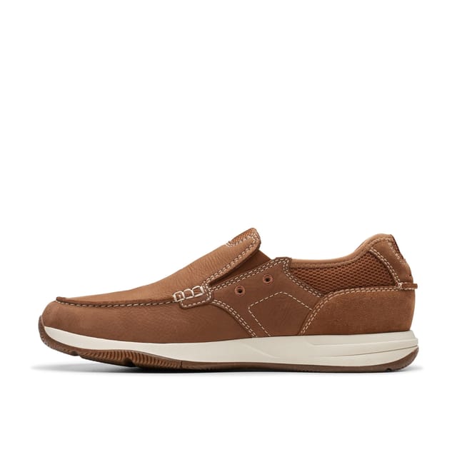Clarks Clarks Men's Sailview Step Loafer Light Tan Nubuck Slip Ons, Boat Shoes in Brown - 2