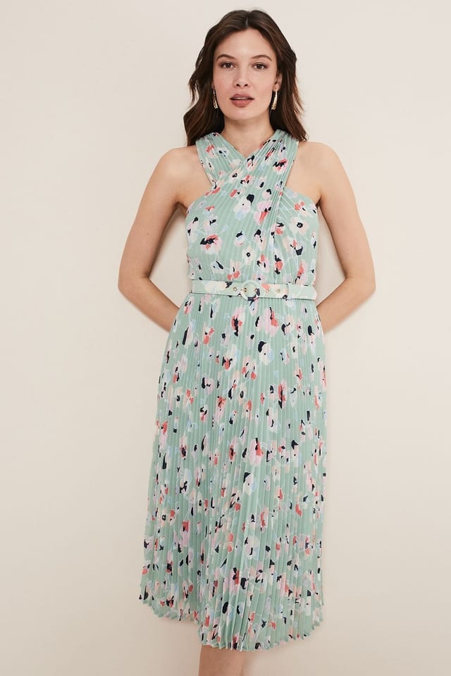 Phase Eight Phase Eight Women's Portia Print Midi Dress in Mint - 3