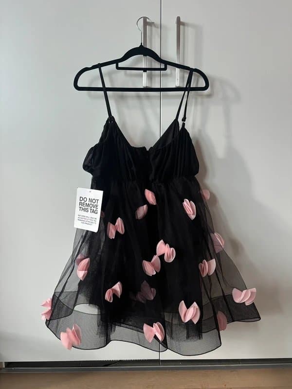 Jaded Rose Jaded Rose 3D bow tulle mini dress in black
