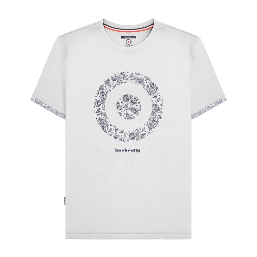 Lambretta Lambretta Men's SS25 Paisley Target T-Shirt in White - 1