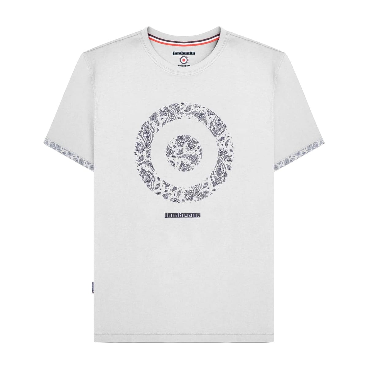 Lambretta Lambretta Men's SS25 Paisley Target T-Shirt in White - 1