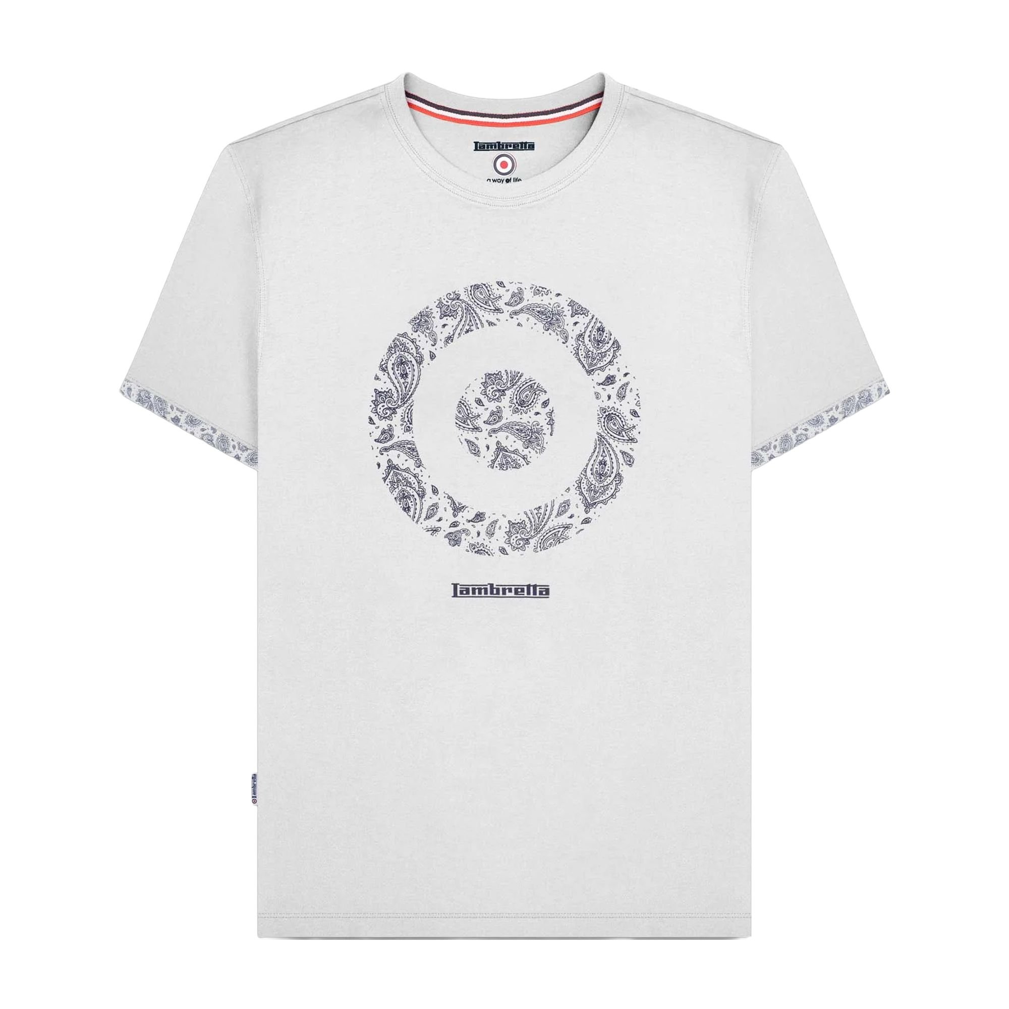 Lambretta Lambretta Men's SS25 Paisley Target T-Shirt in White - 4