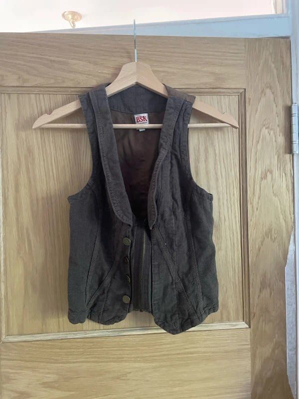 Bershka vintage brown waistcoat