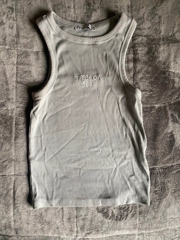 Bershka Grey Cotton Vest Top