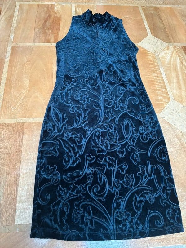 ASOS Black Velvet Sleeveless High Neck Dress