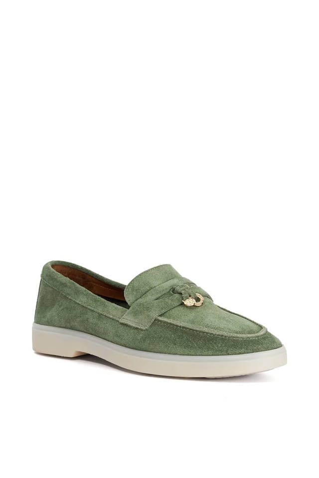 Dune London Dune London Women's 'Grinning' Suede Loafers in Green - 2