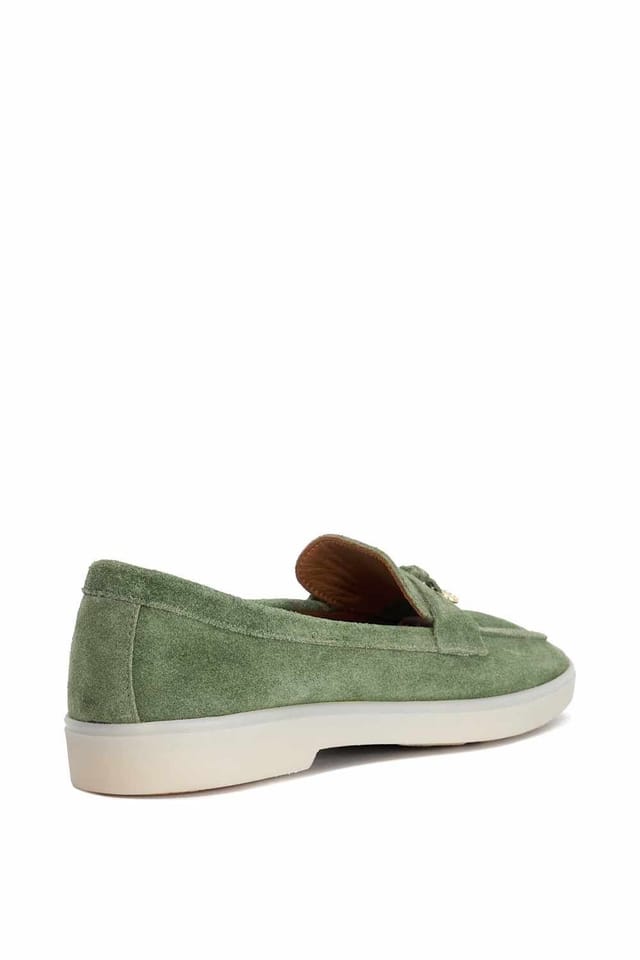Dune London Dune London Women's 'Grinning' Suede Loafers in Green - 3