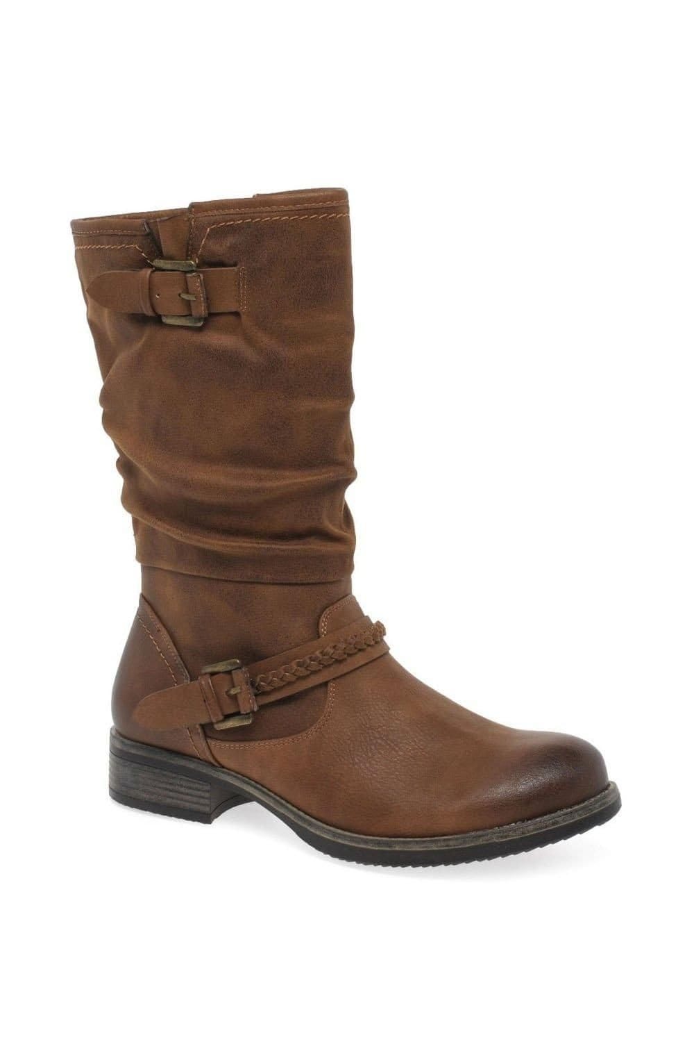 Rieker Rieker Women's 'Estella' Calf Length Slouch Boots in Tan - 4