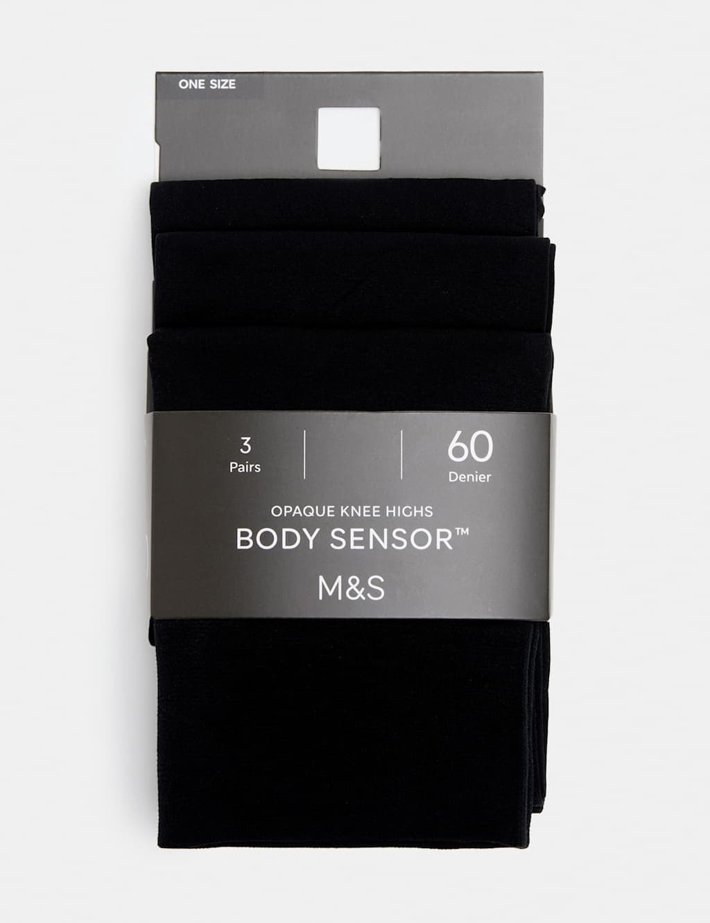 Marks & Spencer M&S 3 Pack Body Sensor Knee High Socks Black