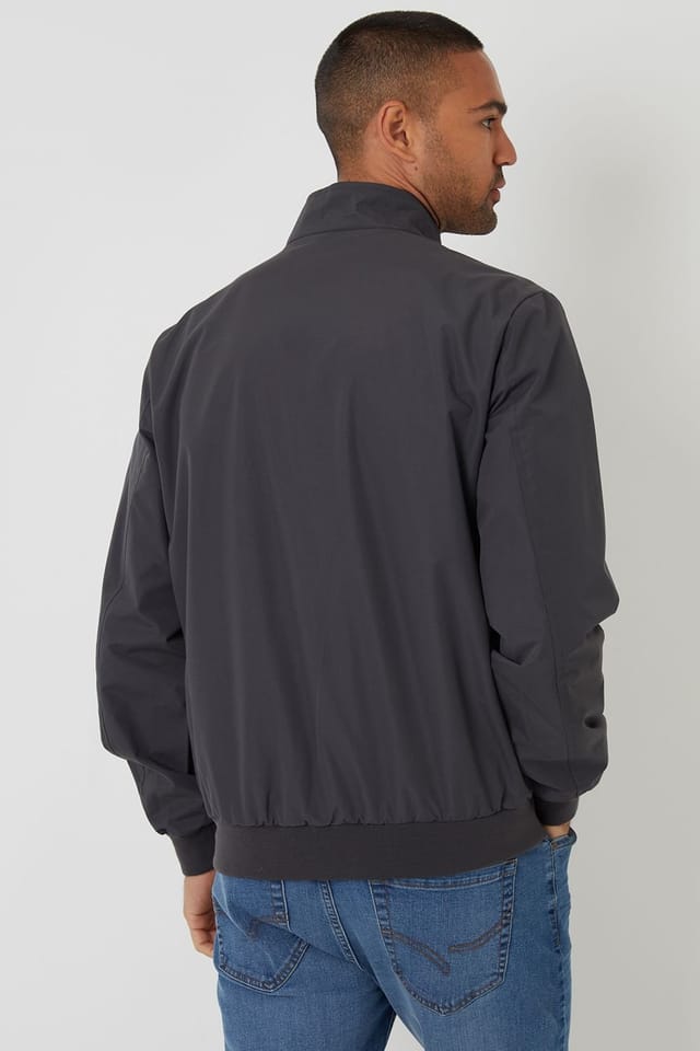 Threadbare Threadbare Men's Showerproof Harrington Style Jacket in Charcoal - 2
