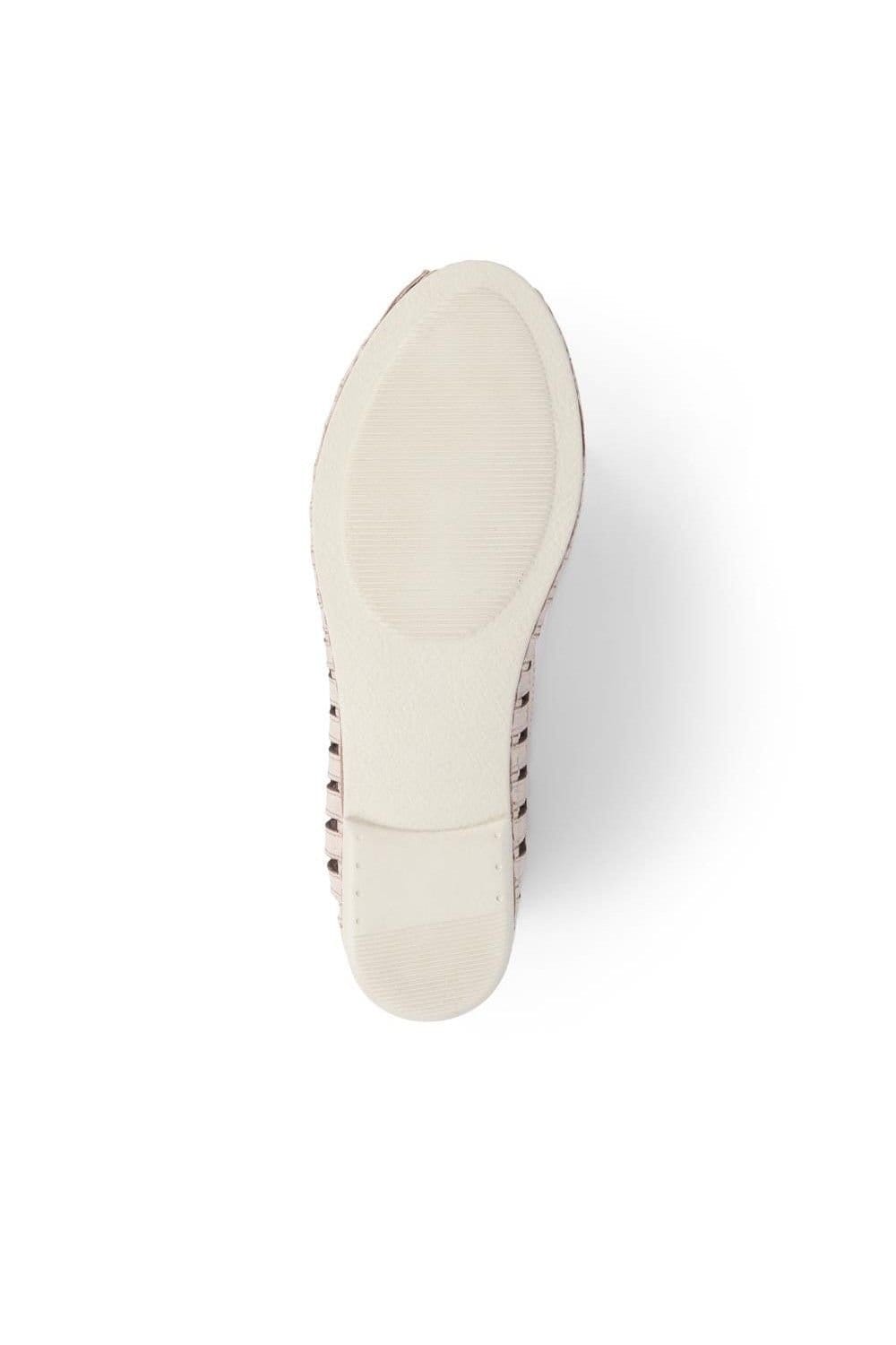 Pavers Pavers Women's Leather Open-Toe Ballet Flats in Gold - 4