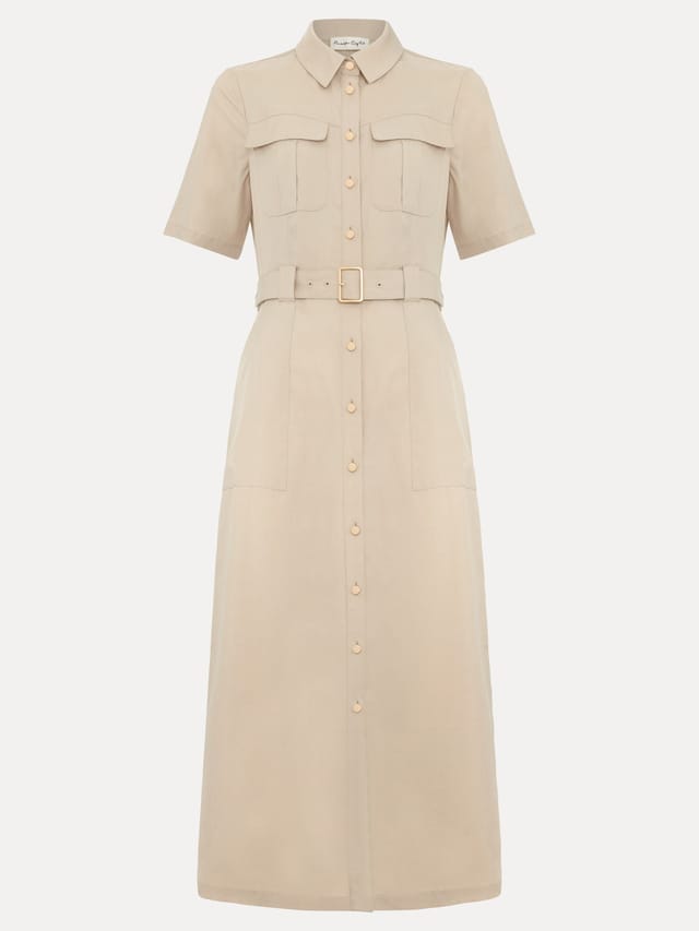 Phase Eight Phase Eight Women's Willow Utility Short Sleeve Midi Dress in Pale Grey - 2