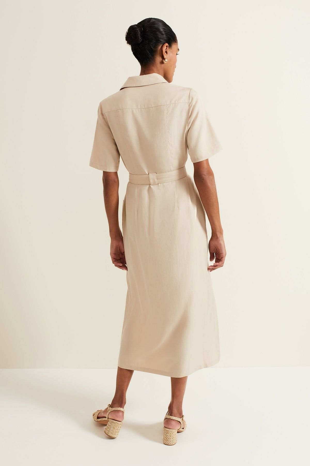 Phase Eight Phase Eight Women's Willow Utility Short Sleeve Midi Dress in Pale Grey - 4