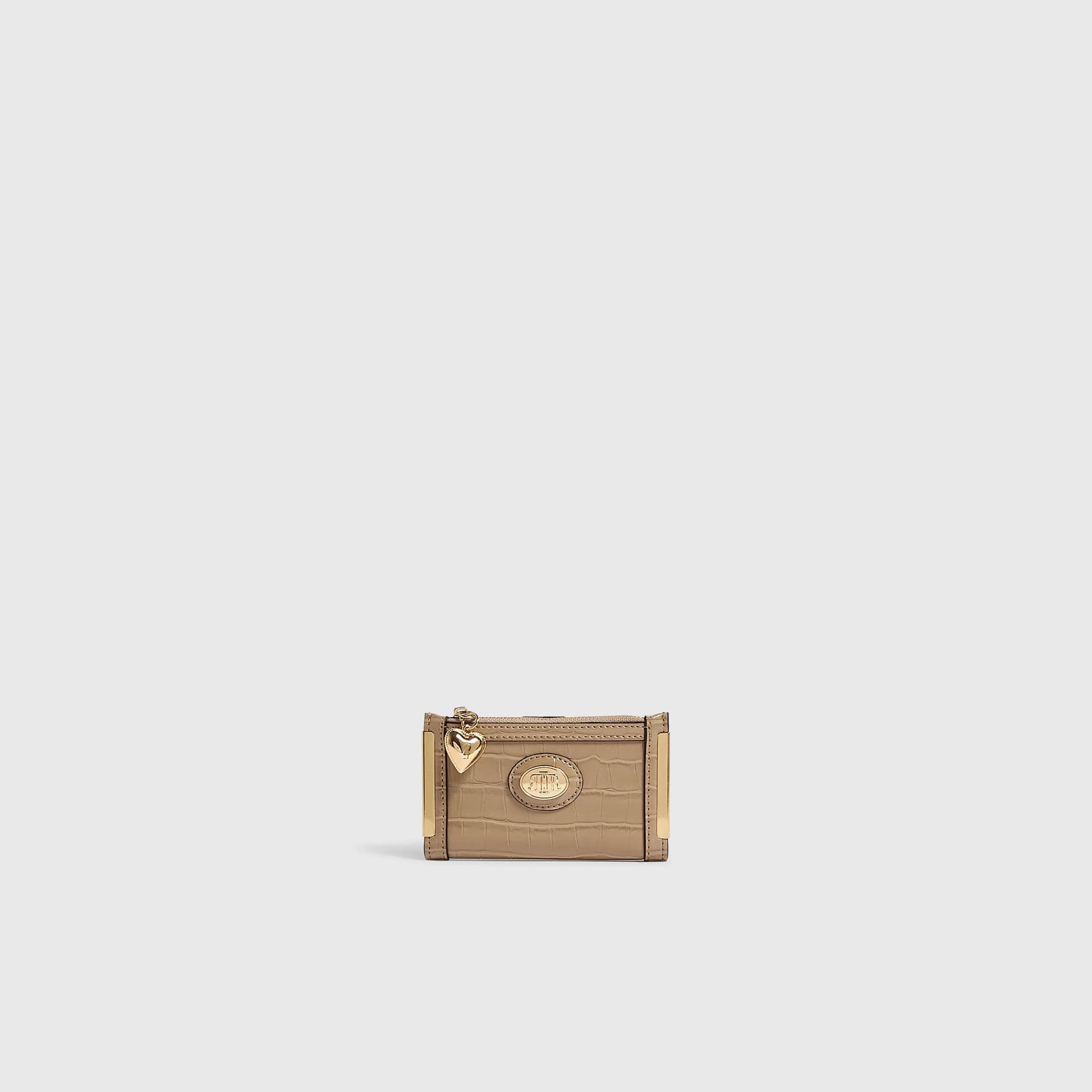 River Island River Island Womens Beige Patent Croc Embossed Mini Purse
