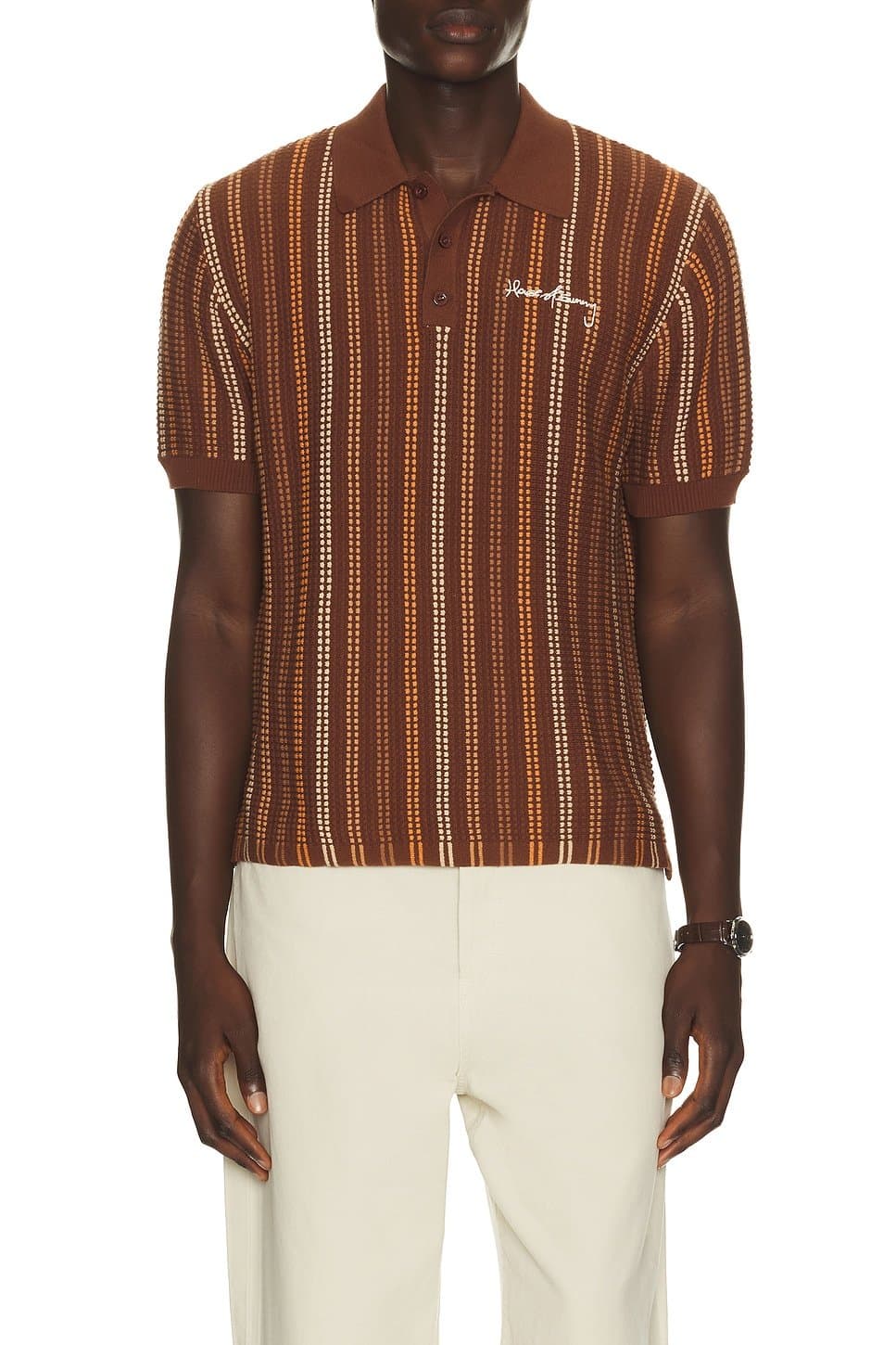 revolve Stripe Knitted Polo