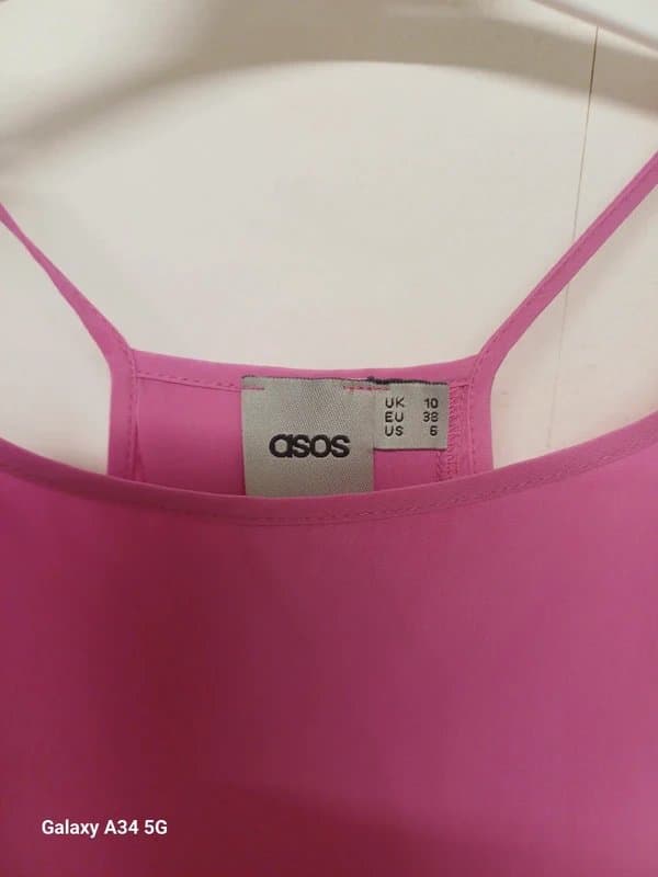 ASOS 🌸 ASOS Pink Strappy Top UK 10 – Open Back Summer Cami 💕