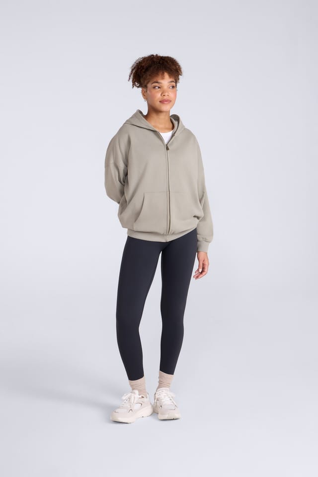Animal Animal Women's 'Idol' Soft 100% Cotton Casual Logo Comfortable Zip Through Hoodie in Green - 2