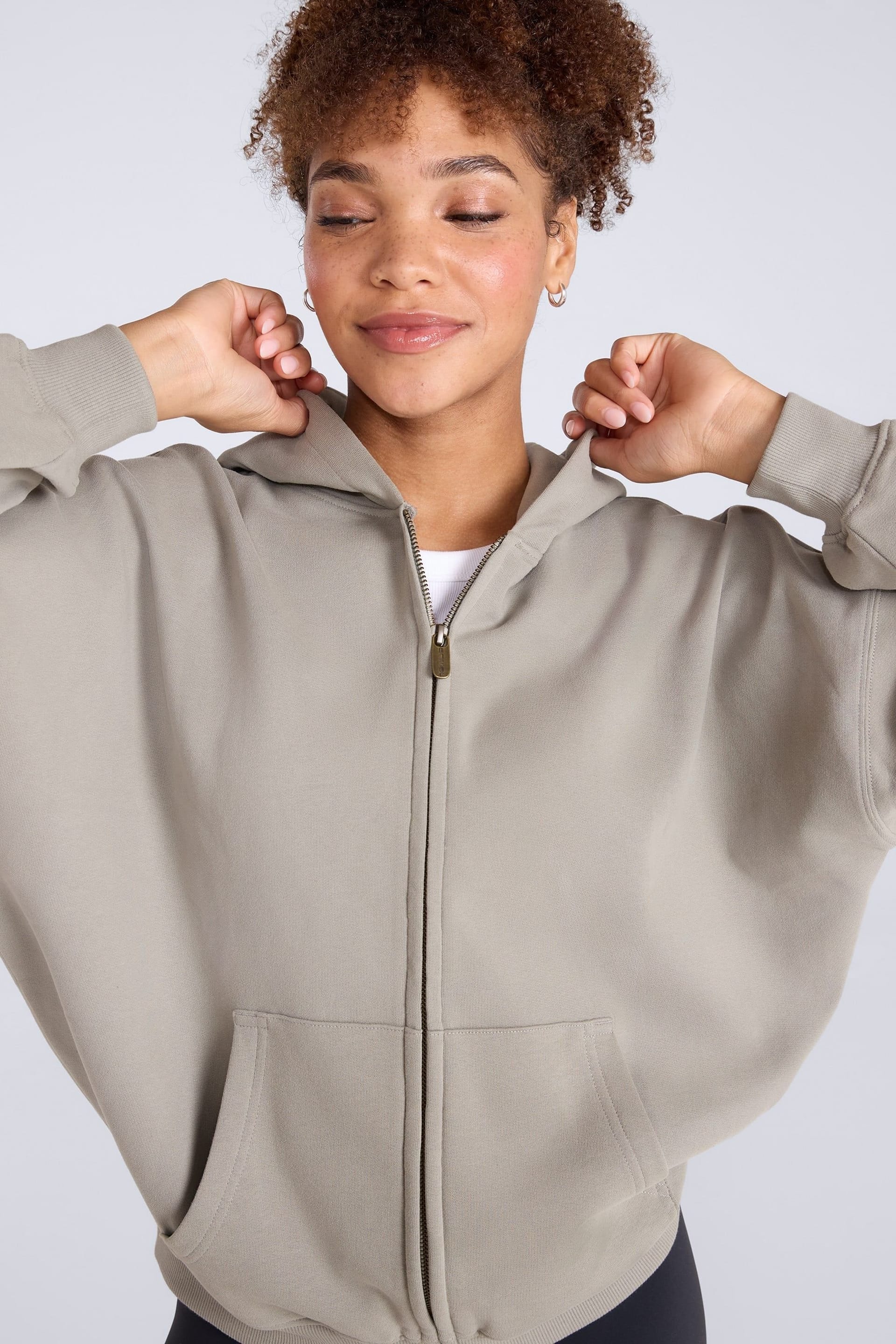 Animal Animal Women's 'Idol' Soft 100% Cotton Casual Logo Comfortable Zip Through Hoodie in Green - 4