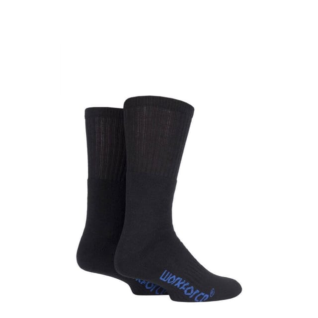 SOCKSHOP Workforce SOCKSHOP Workforce Men's 2 Pair Cushion Foot Cotton Work Socks in Black - 2