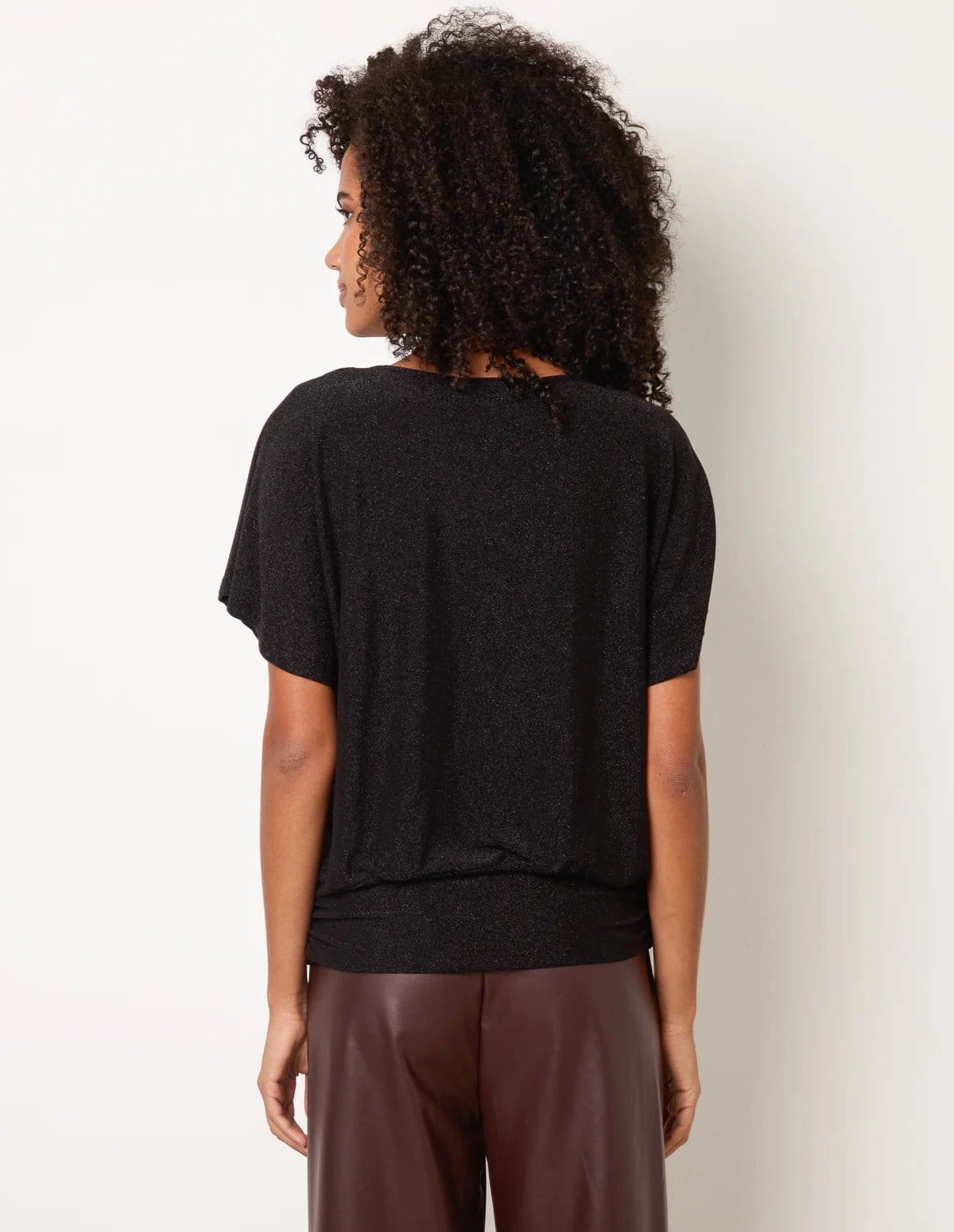 Blue Vanilla Button Detail Draped Cowl Neck Top - 4
