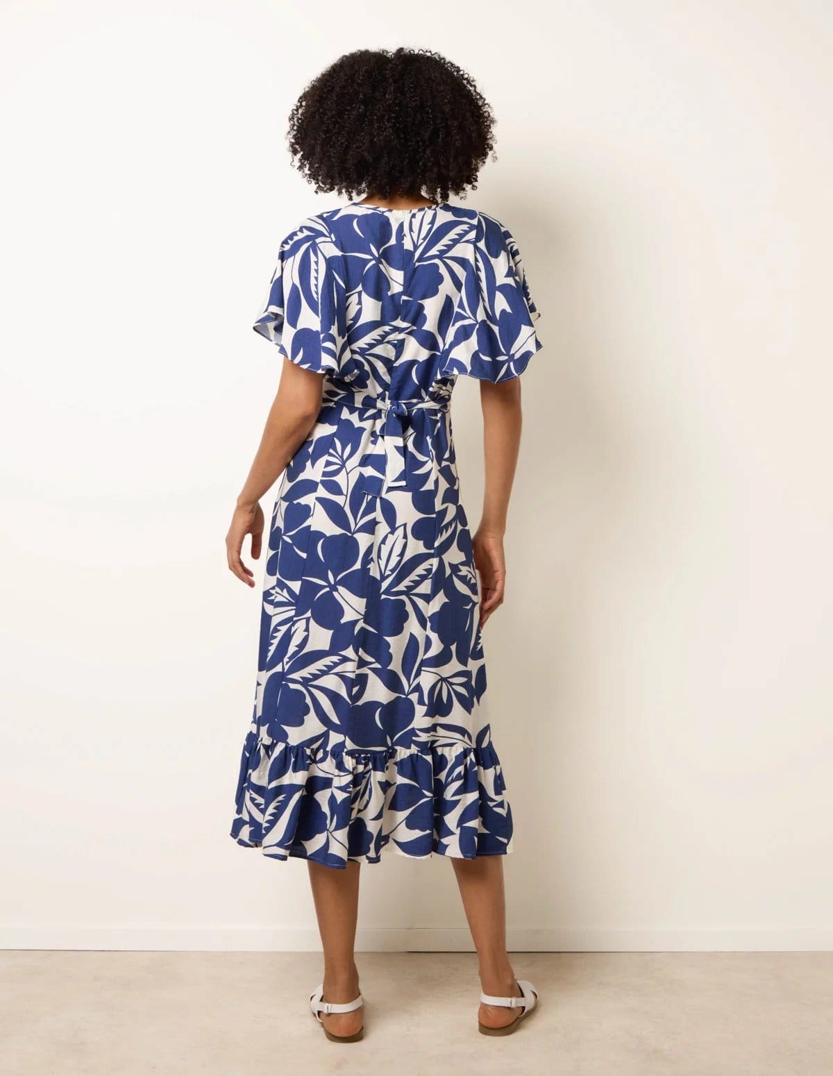 Blue Vanilla Printed V Neck Dress - 4