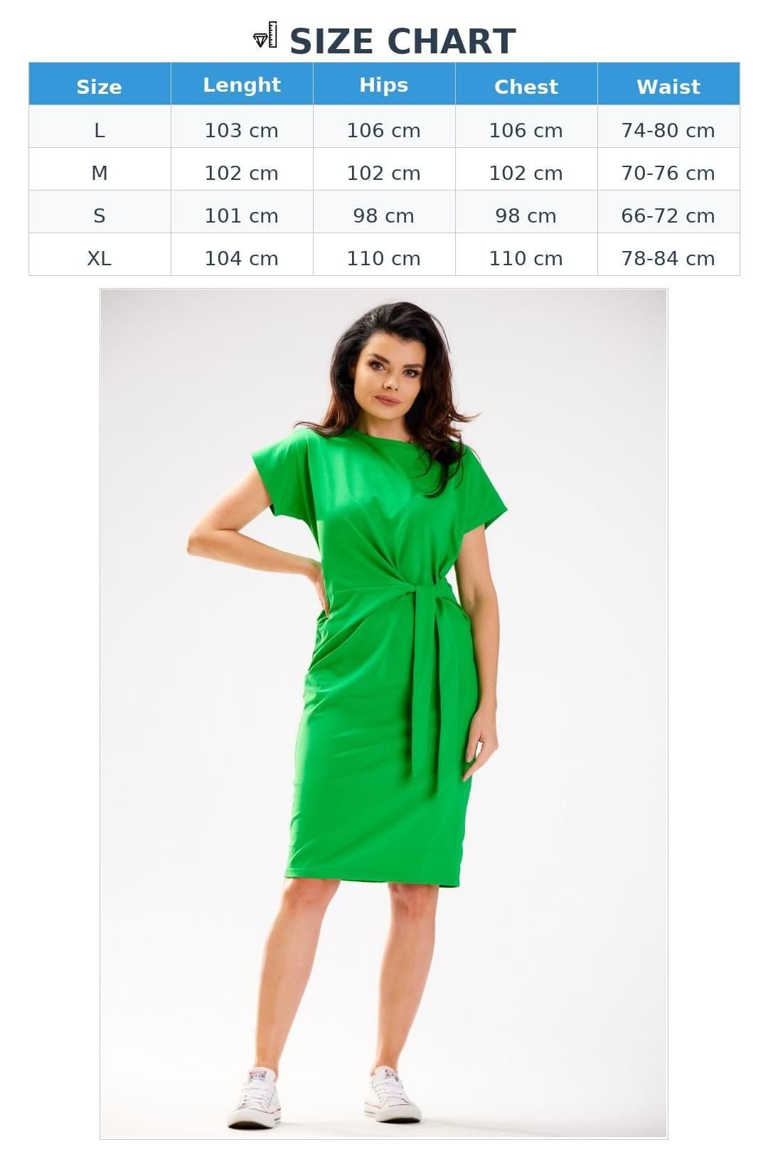 Love Lace Love Lace Women's Cotton Midi Dress with Asymmetrical Short Sleeves in Green - 4