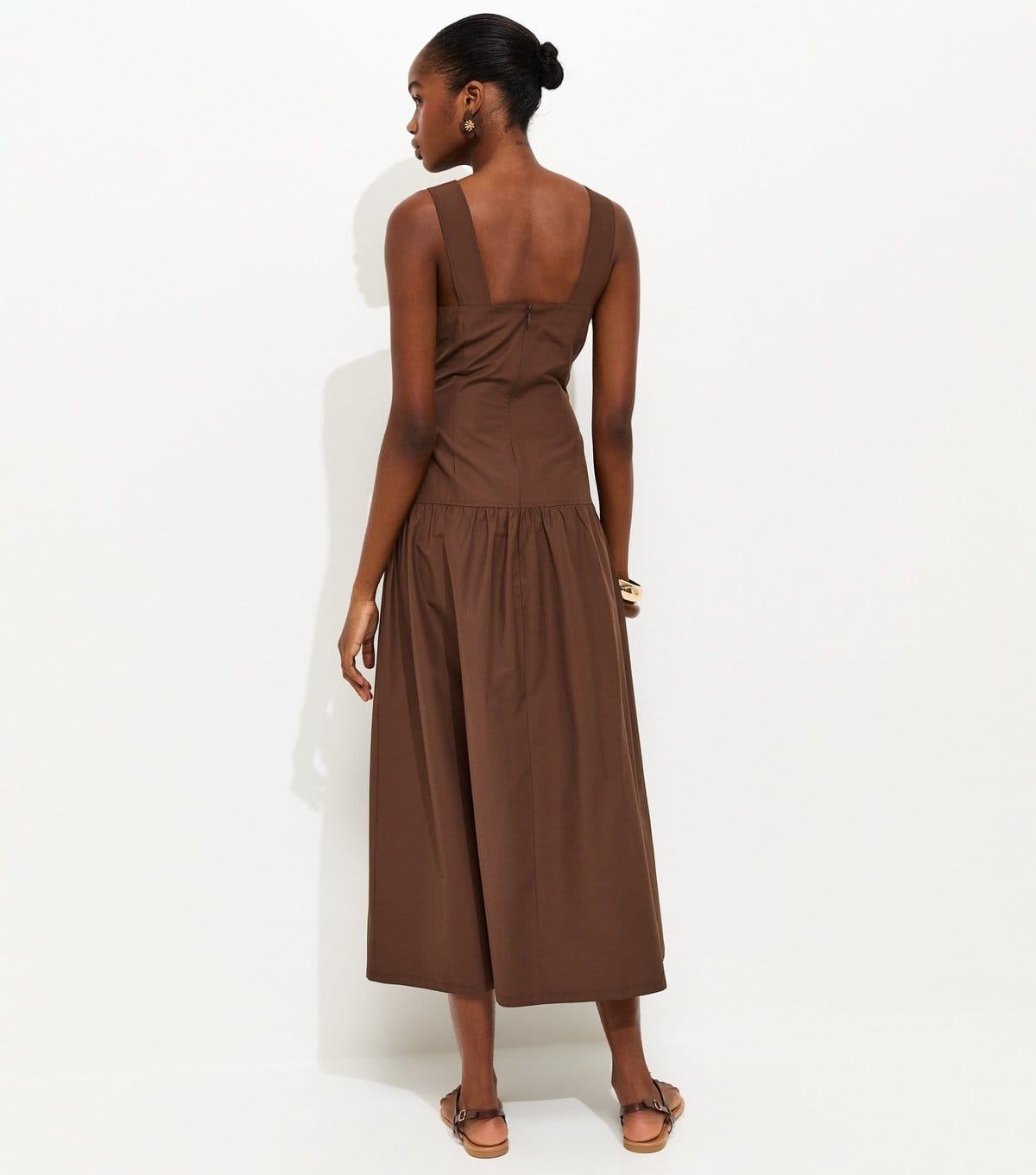 New Look Women's Brown Dropped Waist Midi Dress New Look - 4