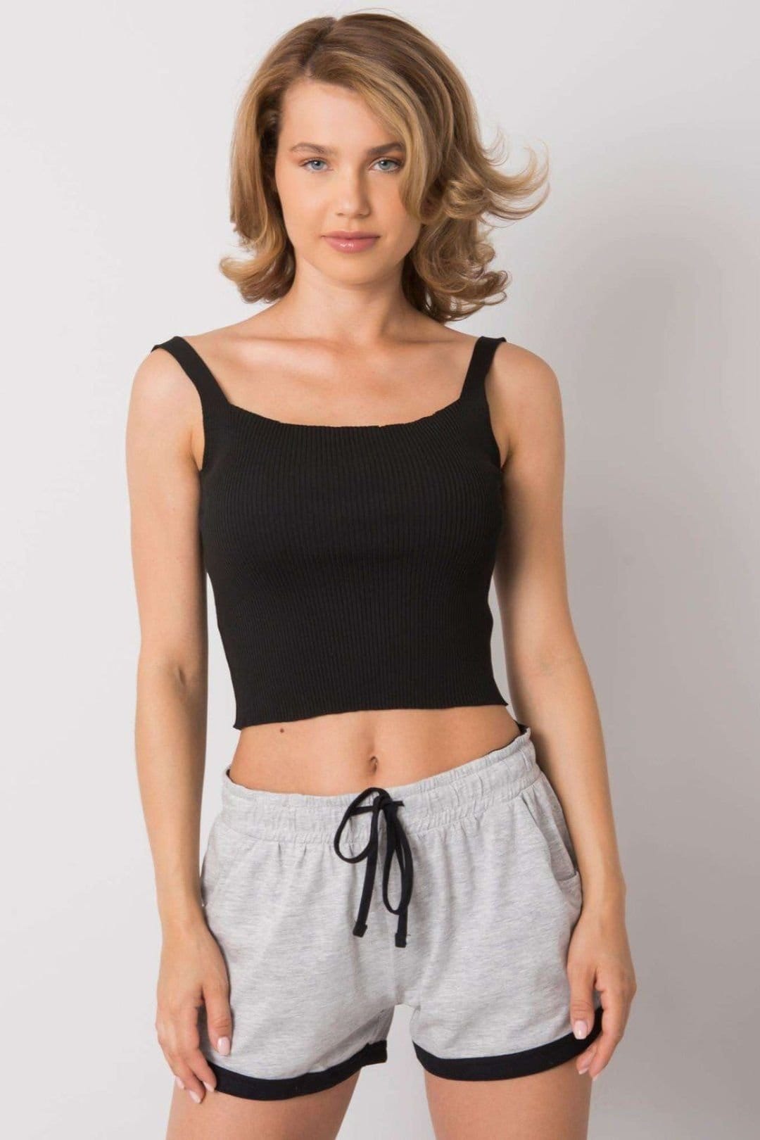 Love Lace Love Lace Women's Ribbed Acrylic Round Neck Pattern Top in Black - 4