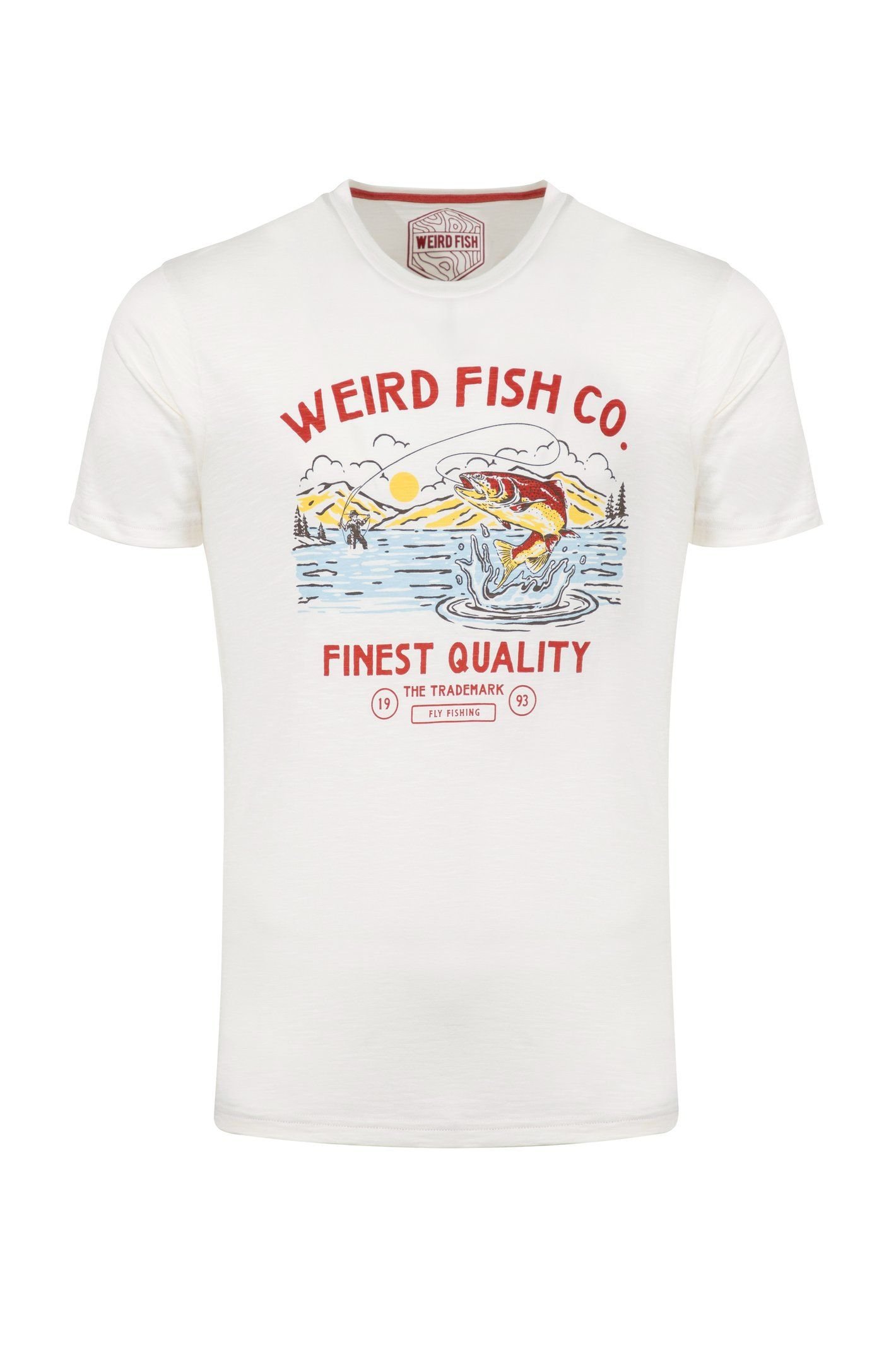 Weird Fish Weird Fish Men's Fish Out Of Water Front Print Graphic T-Shirt in Off-White - 2
