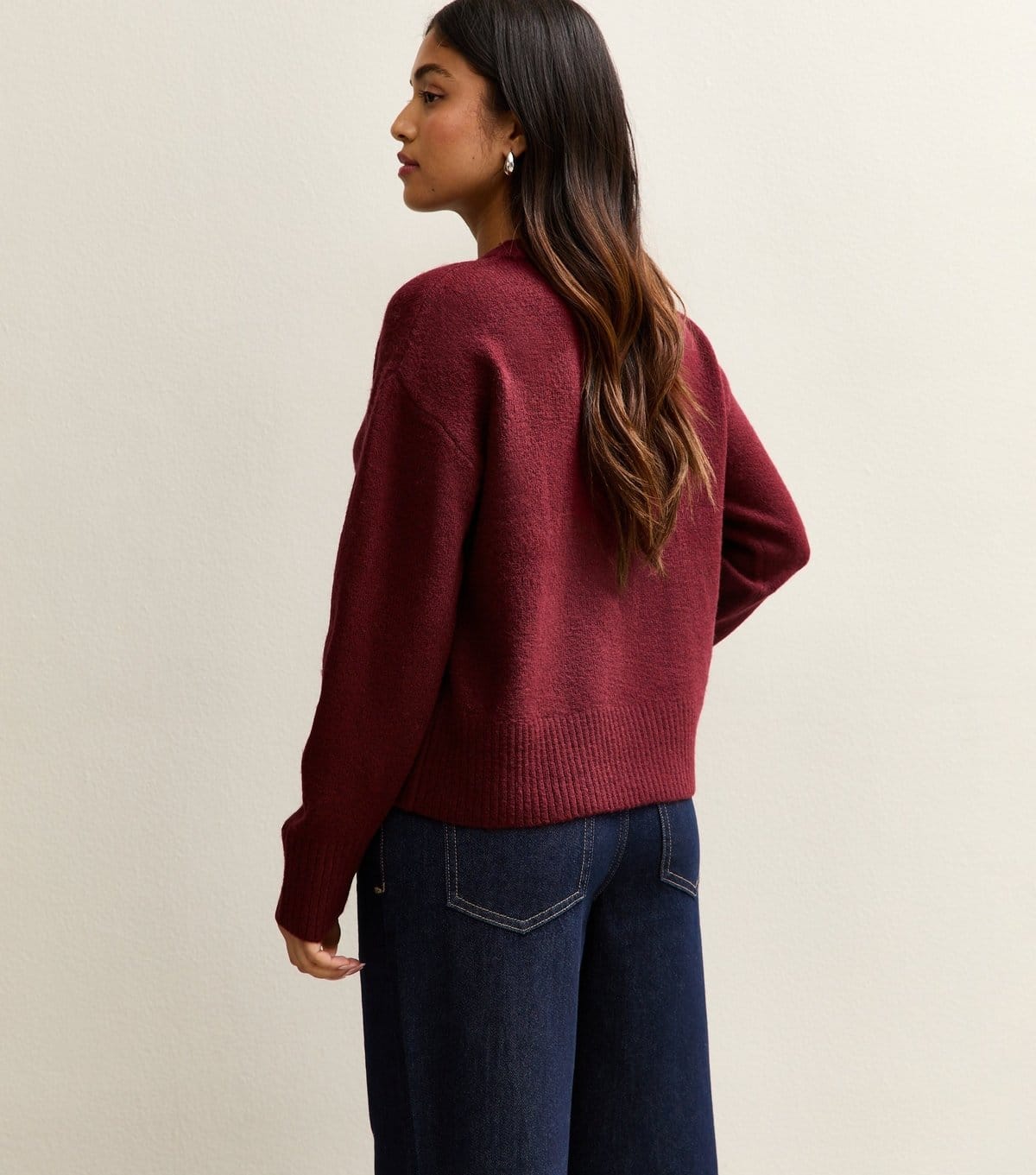 New Look Women's Petite Dark Red Midweight Knit Jumper New Look - 4