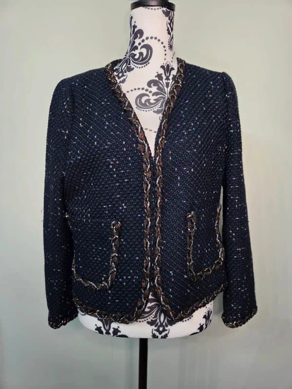 Savida Savida Navy Jacket blazer L (EU 44–46) braided Trim