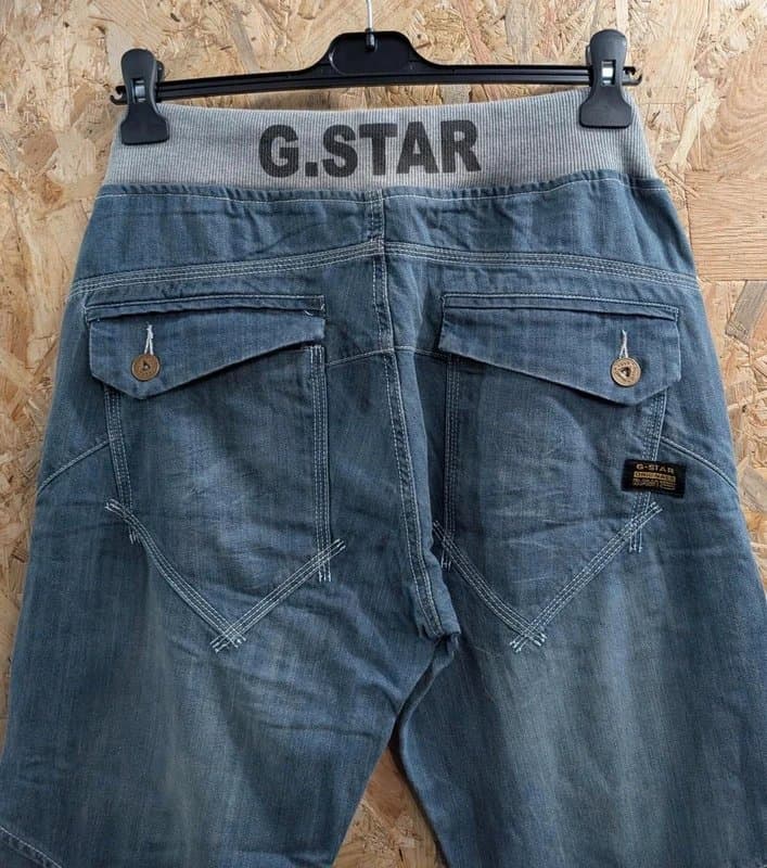 G-Star RAW G-Star Jeans W34 L32 Men Storm Elwood Blue Denim Joggers Stretch Cuffed Zip Fly